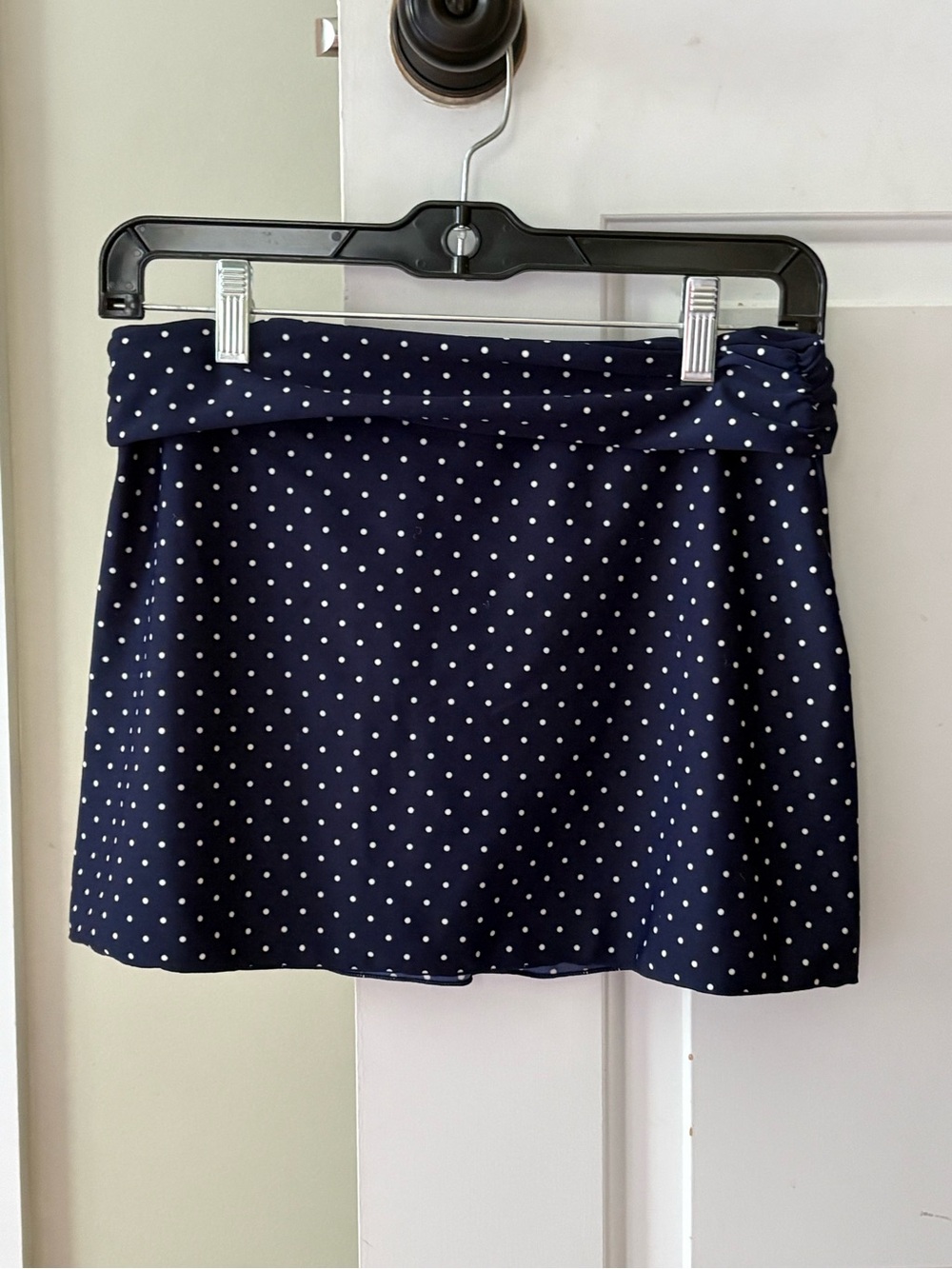 Boden Navy and White Polka Dot Swim Skirt